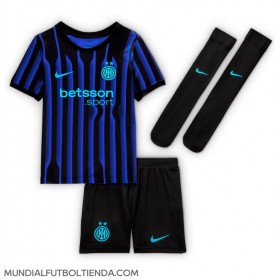 Camiseta Inter Milan Alessandro Bastoni #95 Primera Equipación Replica 2025-26 para niños mangas cortas (+ Pantalones cortos)